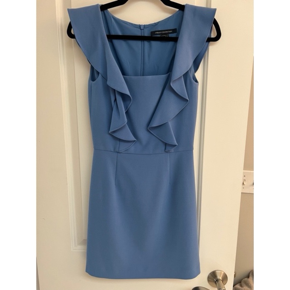 Blue Ruffle Sleeve Dress